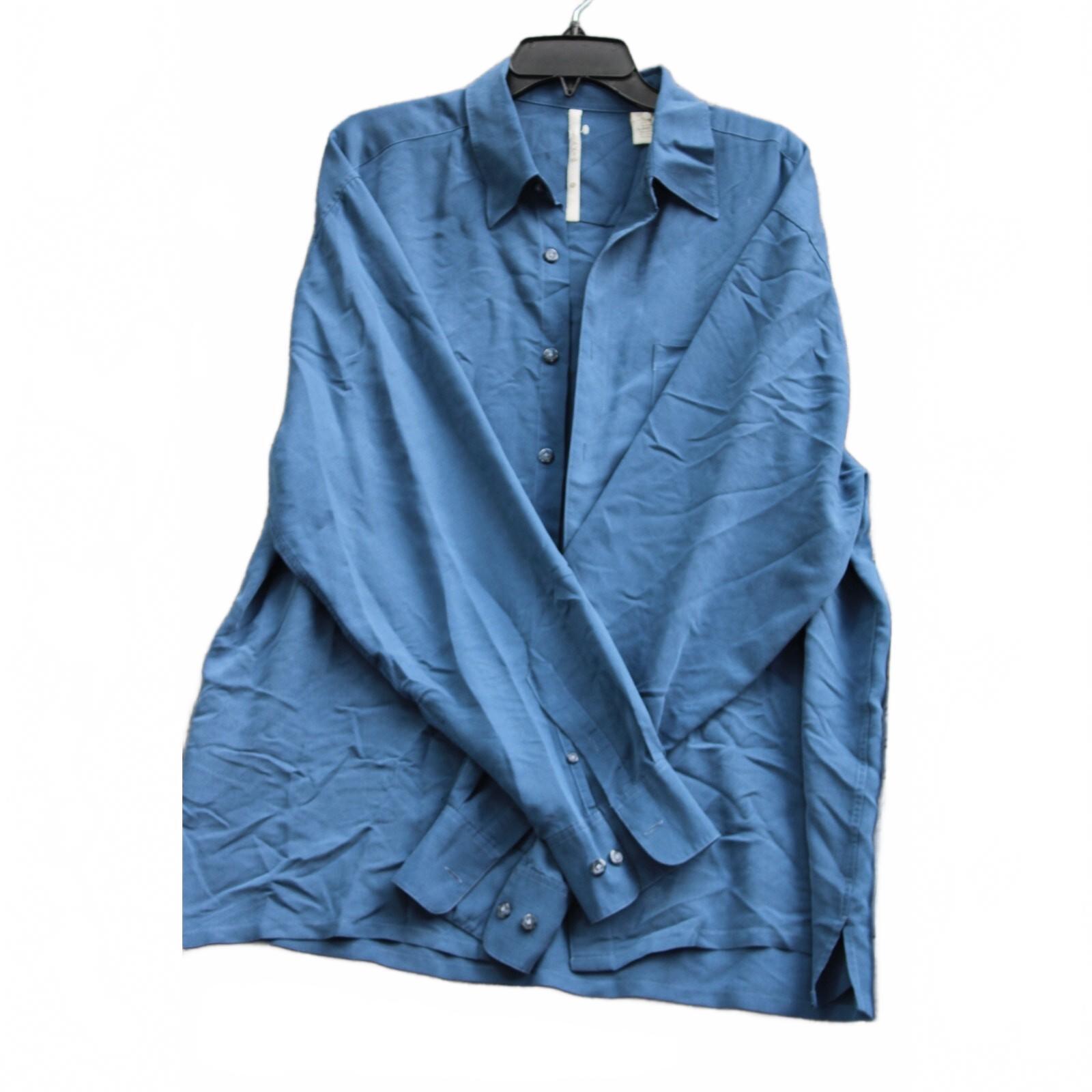 Mens Blue Axis Long Sleeve Button Up Dress Shirt Size XL