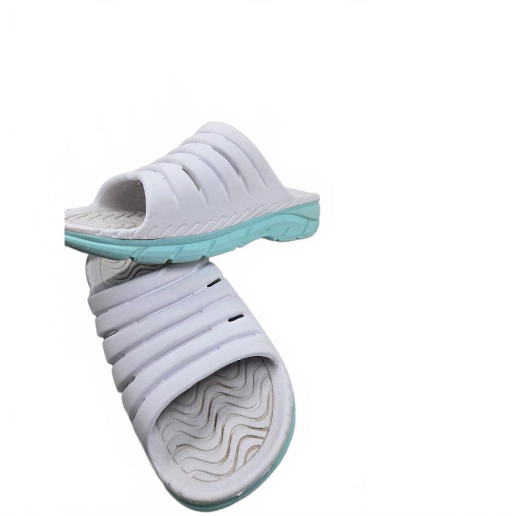 Avia Women's Hightail Athletic Recovery Slide Sandals, White / Mint Teal, Size 8