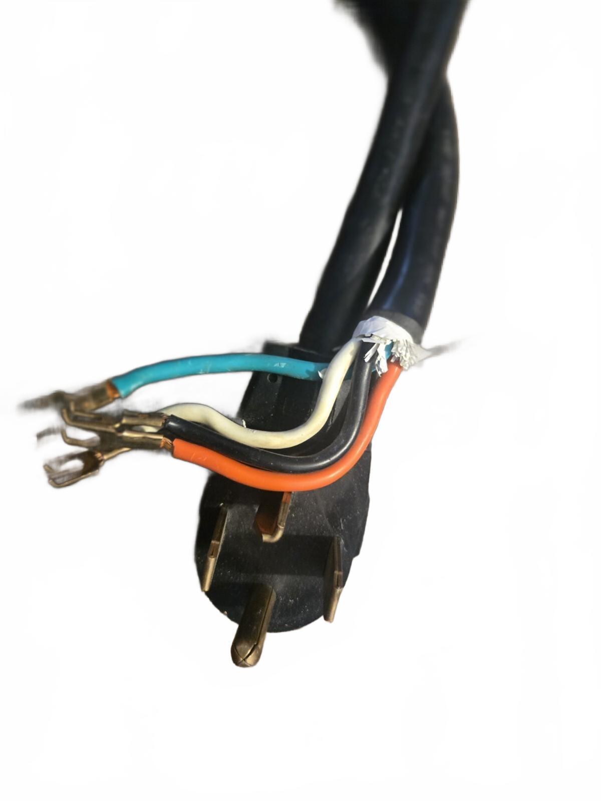 Black 30 Amp 4' Replacement Round Dryer Cord with Thick Vinyl