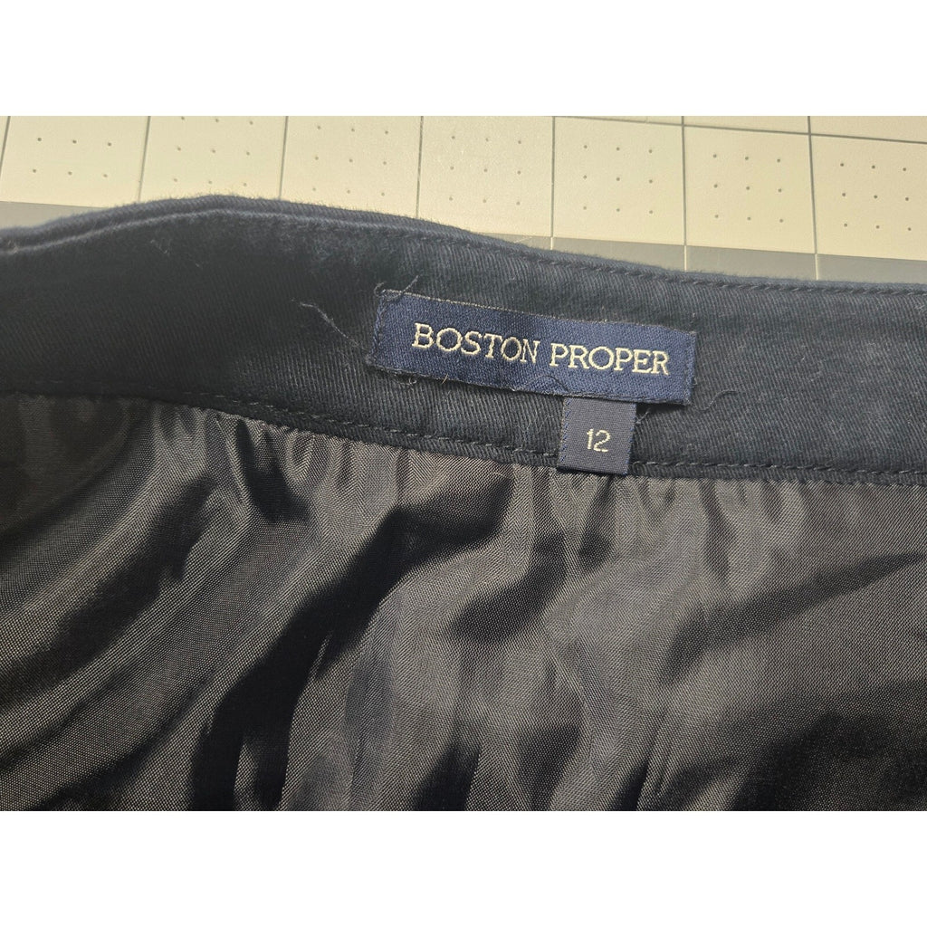 Boston Proper Black Military Button Pencil Skirt Size 12