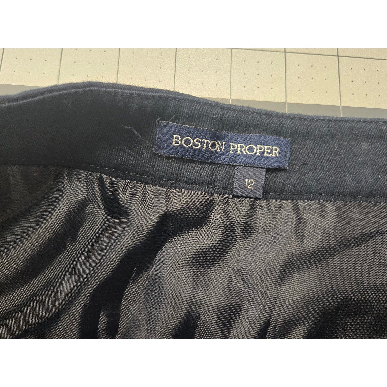 Boston Proper Black Military Button Pencil Skirt Size 12