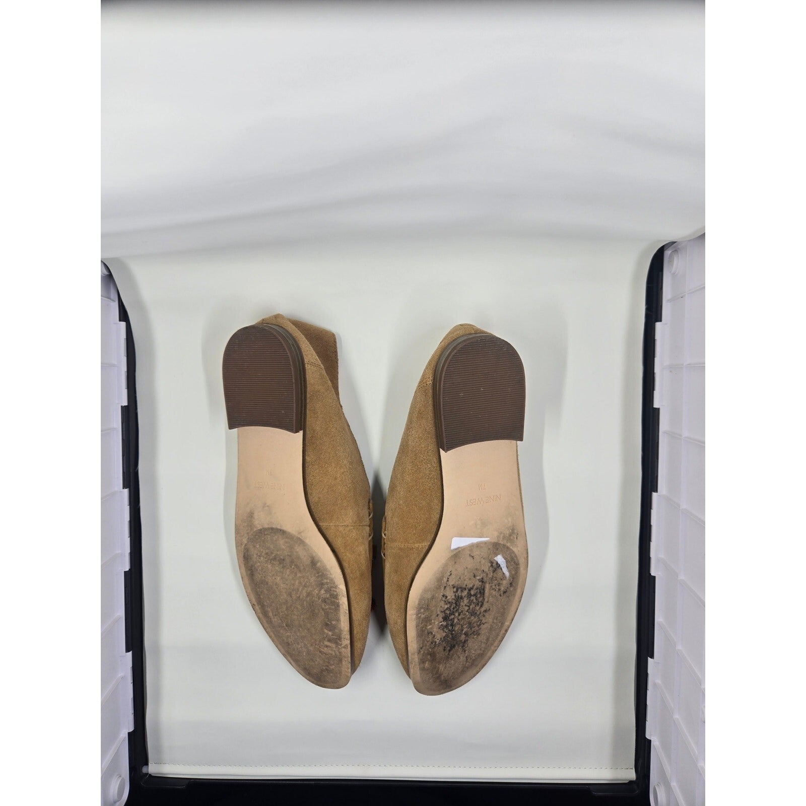 Nine West Suede Tassel Loafers- Tan/ Camel Flat Shoes With Multi-Color Tass S 7M