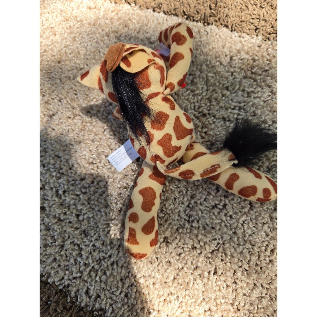Oriental Trading Long Arm Hanging Giraffe Plush Hands Brown Spotted Toy