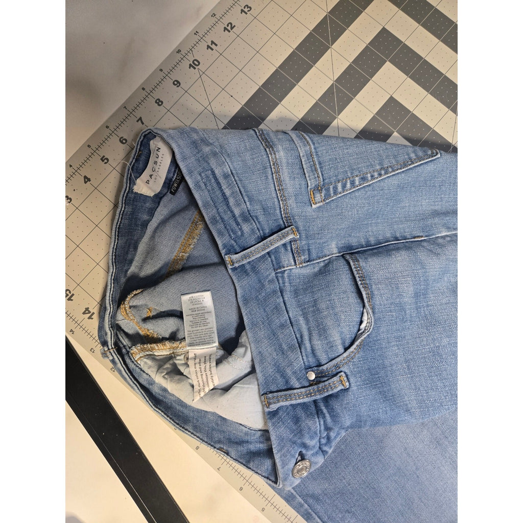 Pacsun Push Up Ankle Jeggings Blue Distressed Denim Jeans Size 29