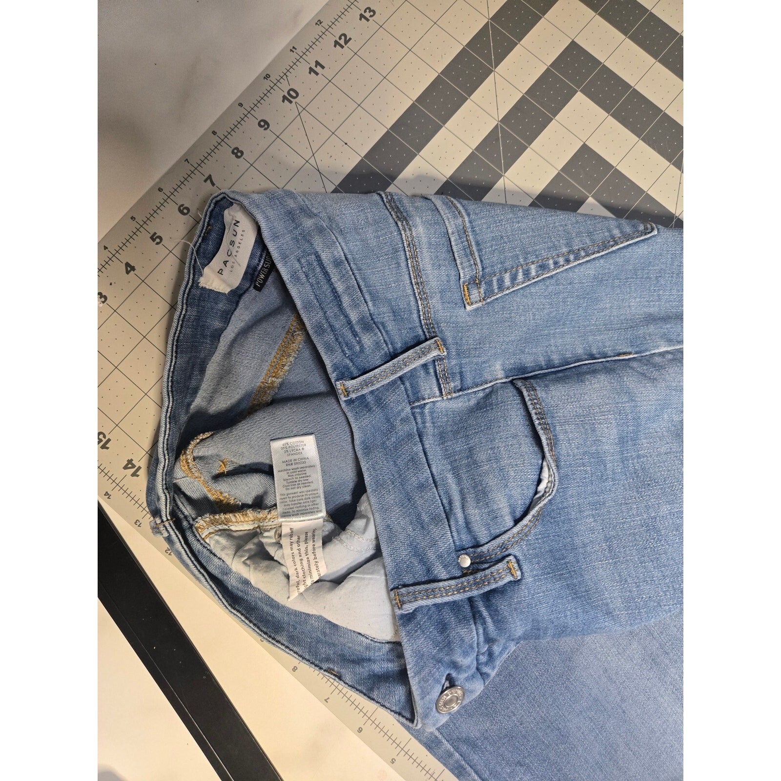 Pacsun Push Up Ankle Jeggings Blue Distressed Denim Jeans Size 29
