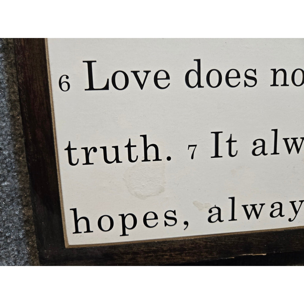 Farmhouse-Style 'Love is Patient, Love is Kind' Wood Sign for Kids' Room Decor,