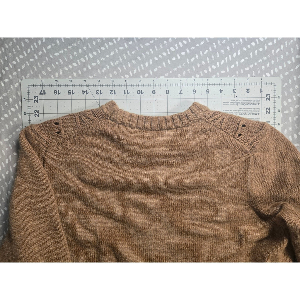 Tan J Crew Cable Knit Sweater Woman's Sz L