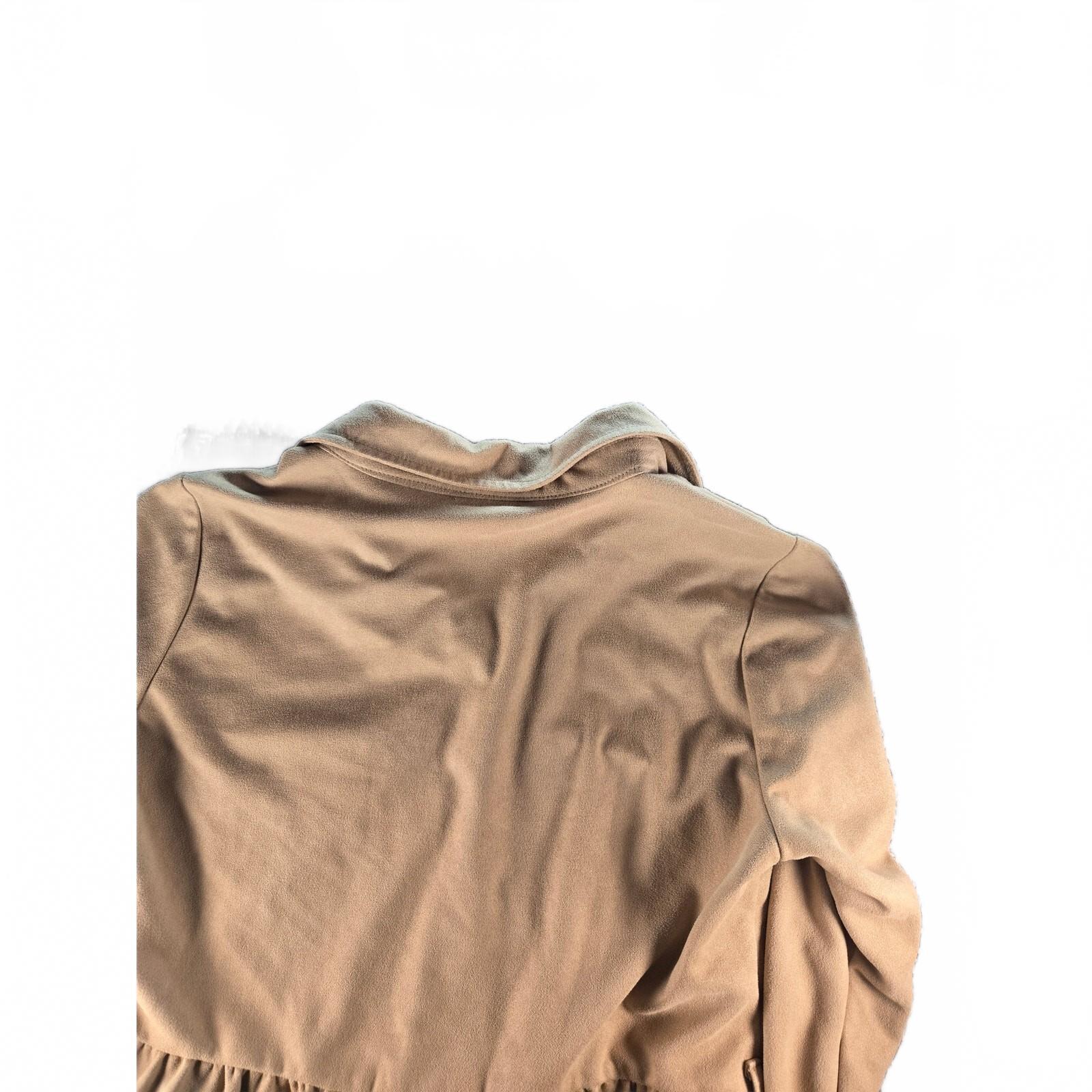 Passport Tan Faux Suede Shirt Dress, Size Medium, Very Good Condition