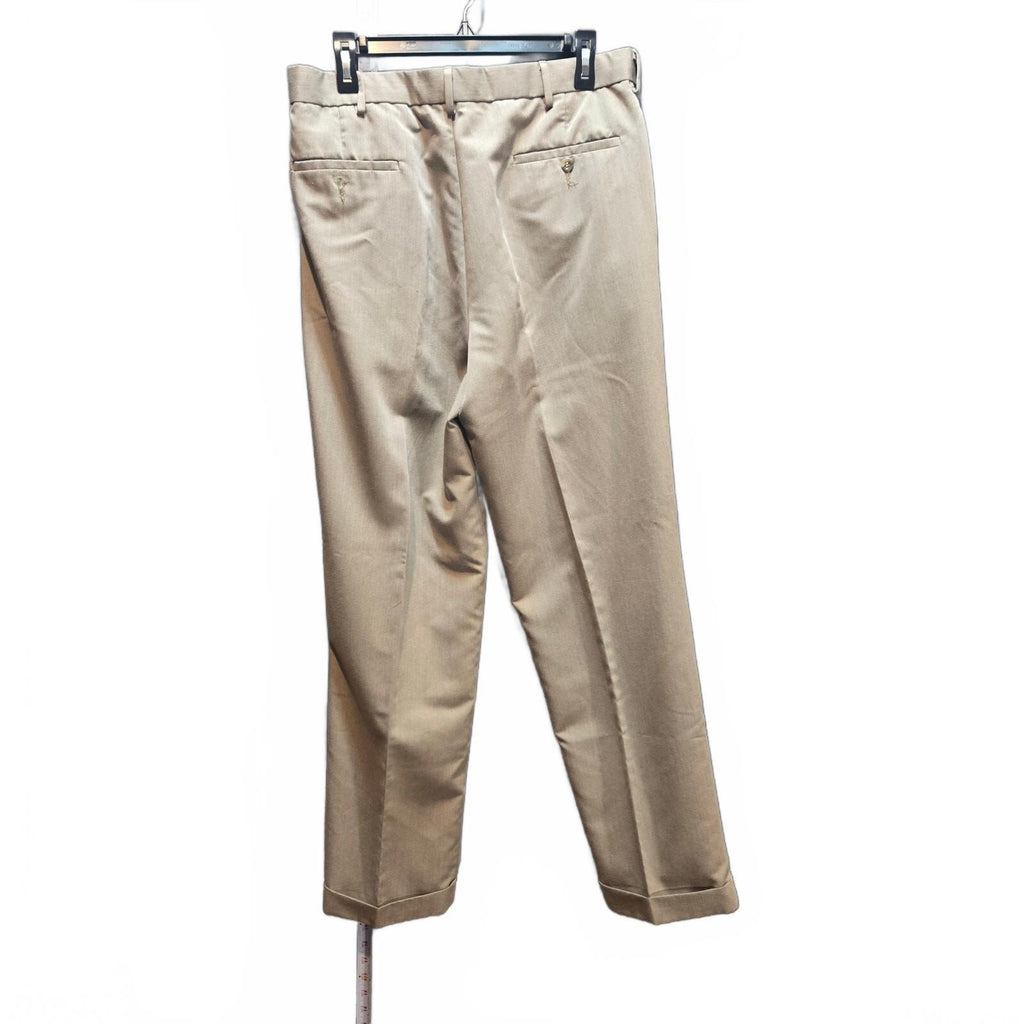 Dockers Men's Tan Pleated Dress Pants Classic Fit Khaki Trousers Size Medium