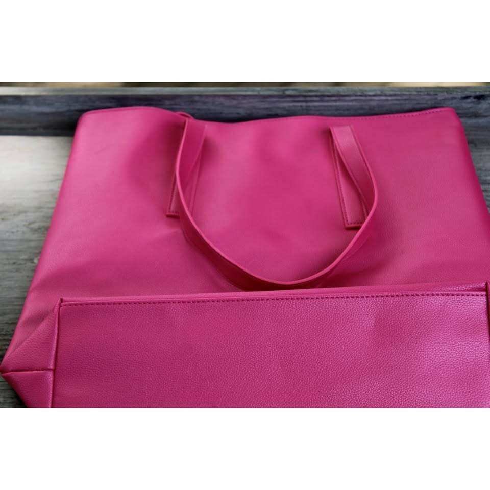 Juicy Couture Hot Pink Studded Tote Bag Women's Gold Hardware Double Handles