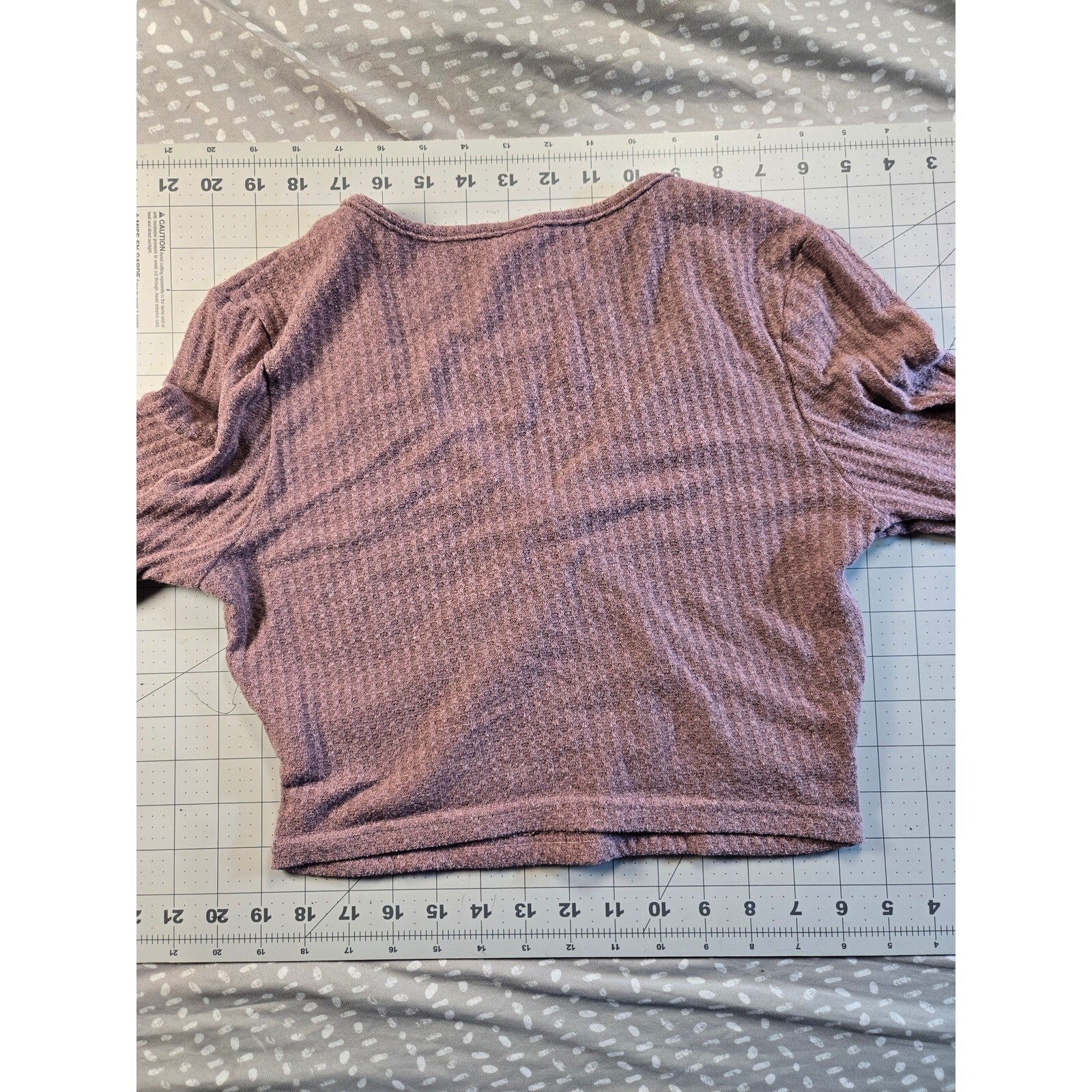 SHEIN Maroon Long Sleeve Cropped Knit Top Size M