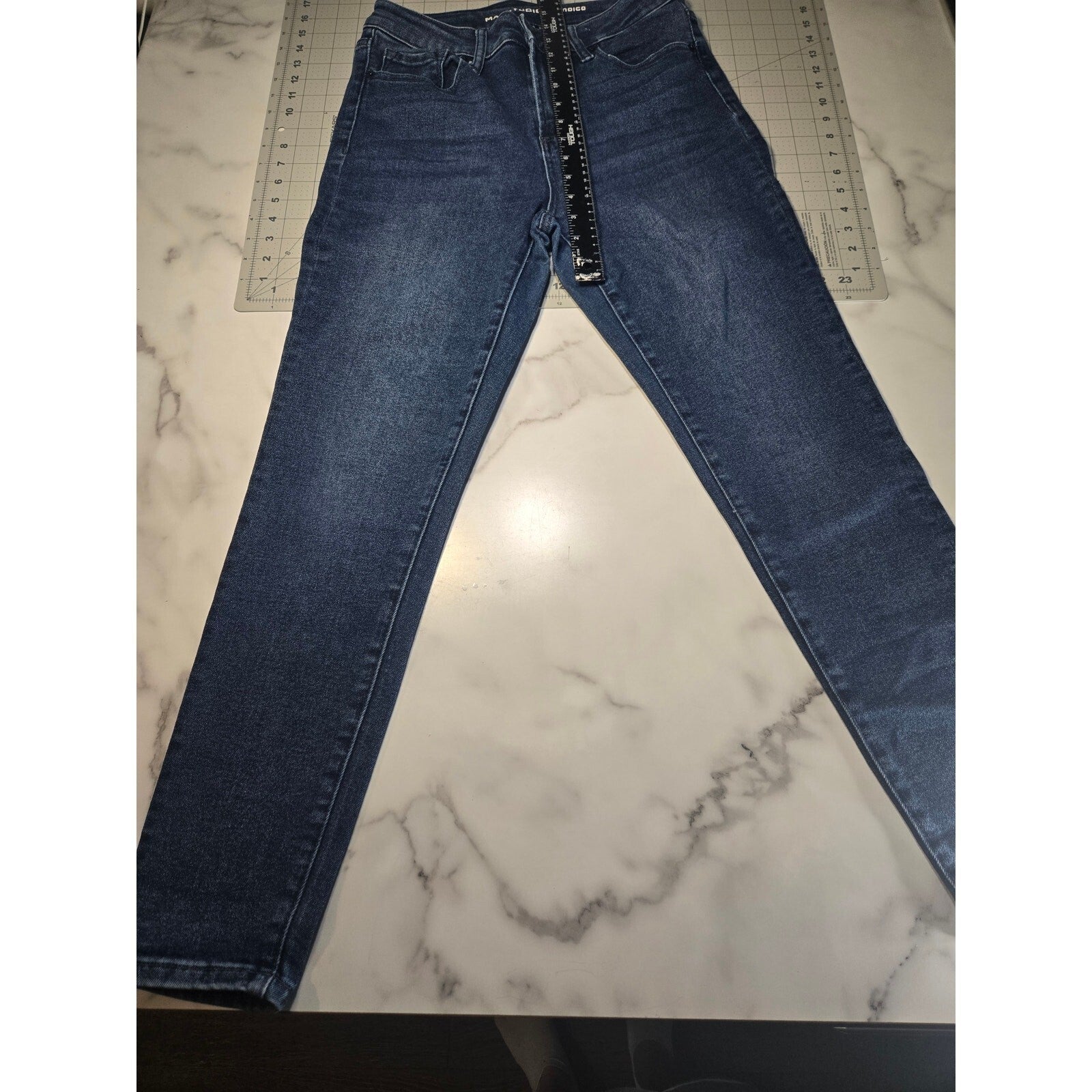 Max Studio Indigo High Rise Skinny Jeans Women's Size 8 Dark Wash Silas Blue