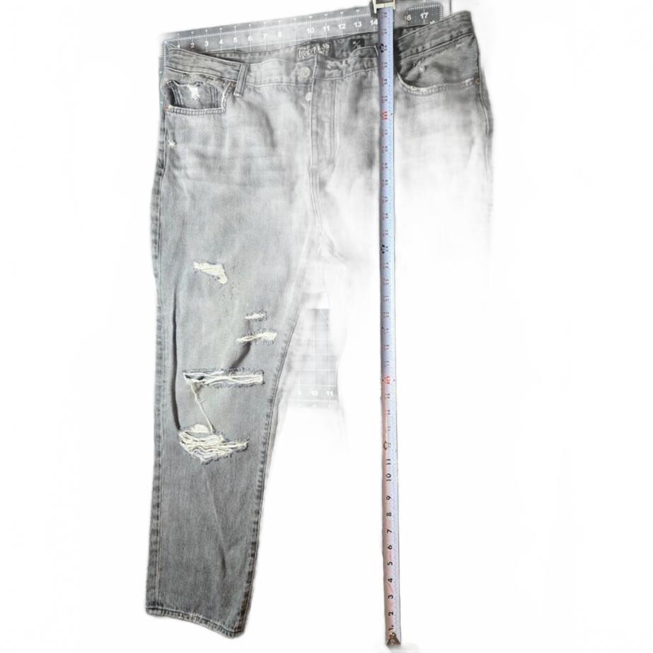Lucky Brand Black Distressed Denim  Jeans Size 16/33 Ripped Distressed Faded