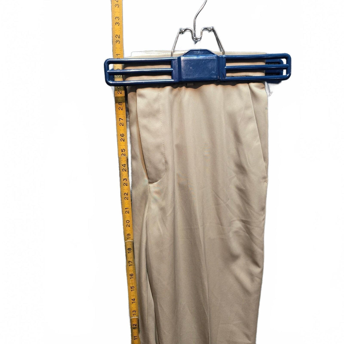 Perry Ellis Men's Beige Flat Front Performance Dress Pants Size 32x30 - VeryGood