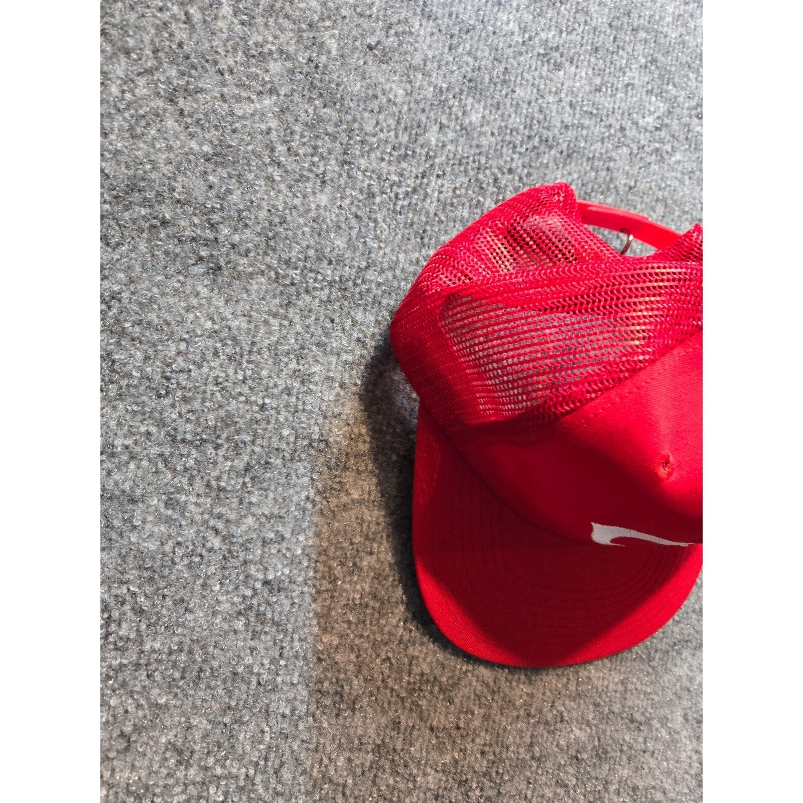 Vintage 80s Cincinnati Reds MLB Red Trucker Snapback Hat with Green Underbrim -