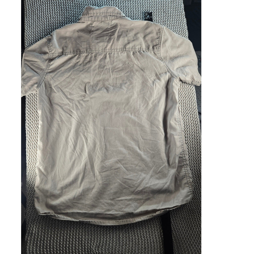 Modern Culture Men's Gray Short Sleeve Button-Down Shirt, Size M, 100% Cotton