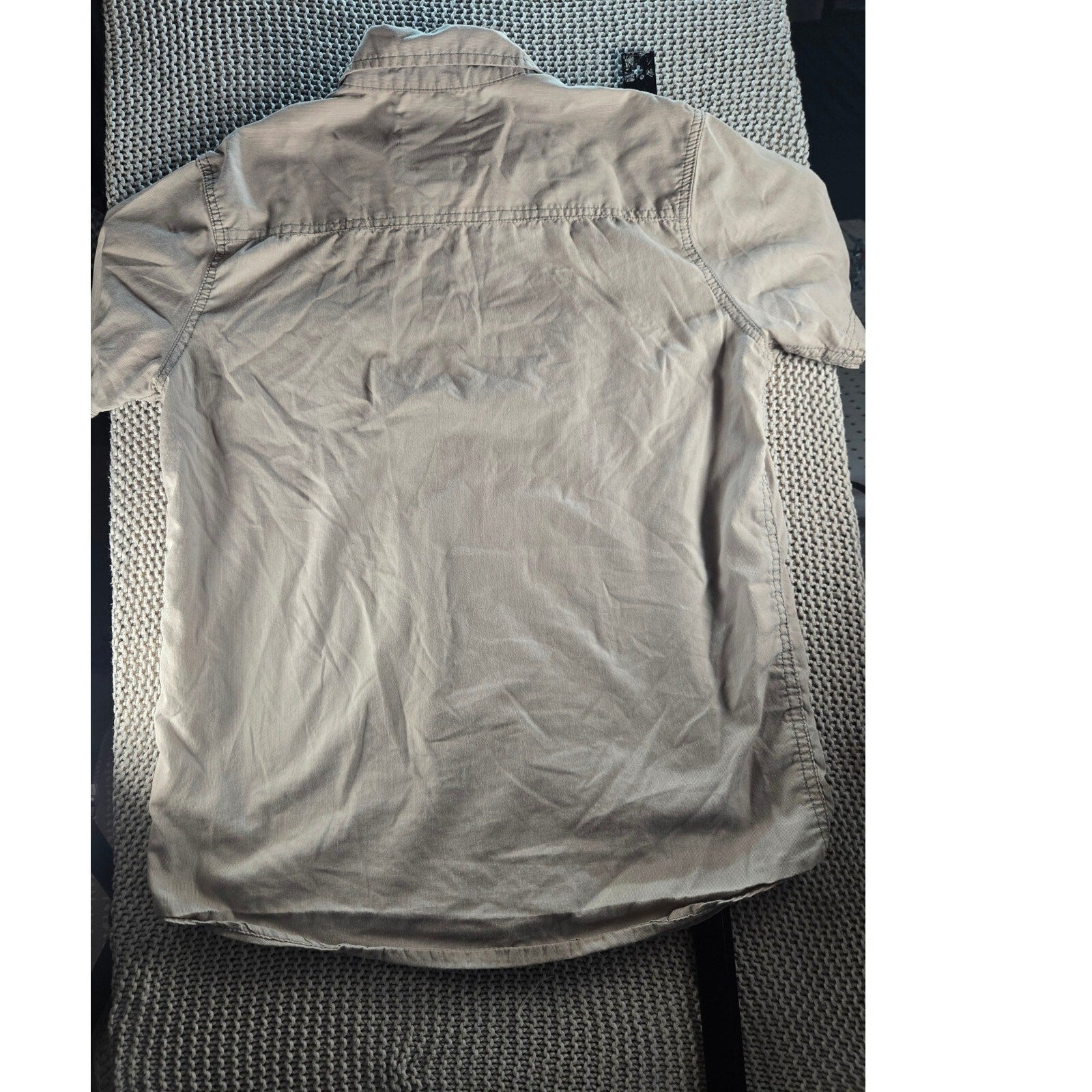 Modern Culture Men's Gray Short Sleeve Button-Down Shirt, Size M, 100% Cotton