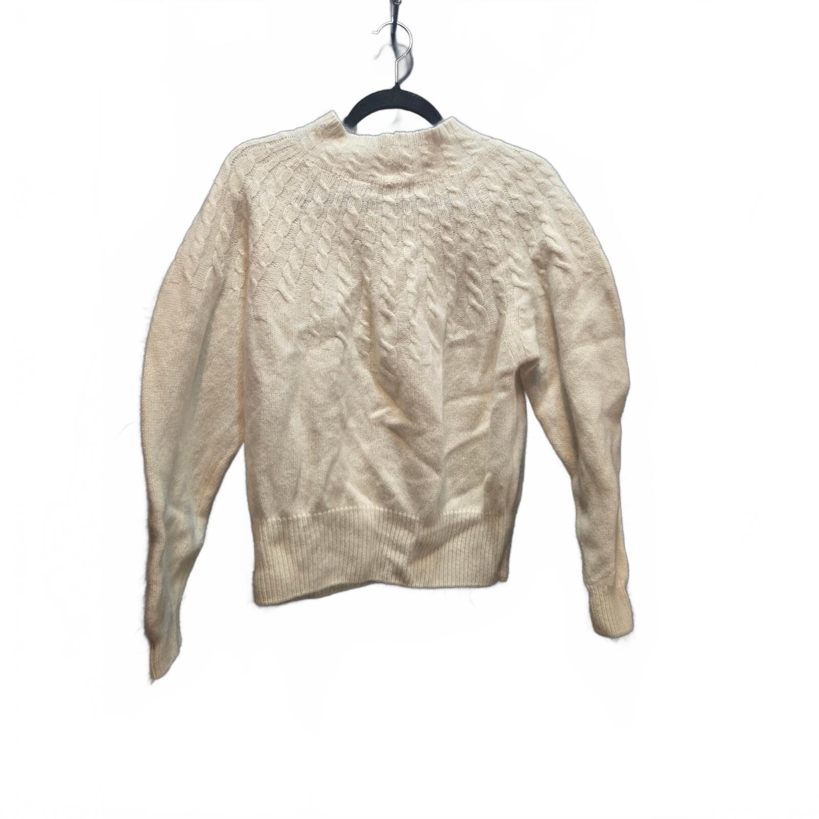 Jeanne Pierre Ivory Cable Knit Cotton Sweater, Size Large, Very Good Condition