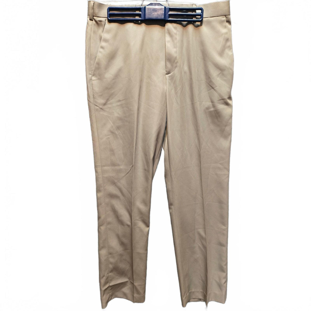 Perry Ellis Men's Beige Flat Front Performance Dress Pants Size 32x30 - VeryGood