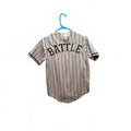 Battle Sports Youth Medium Grey Pinstripe Button-Up Baseball Jersey YM