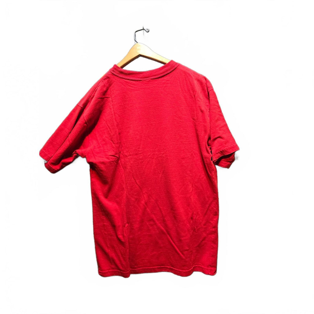 Vintage Calvin Klein Men's Red Pocket T-Shirt Crewneck Hem Logo Xl