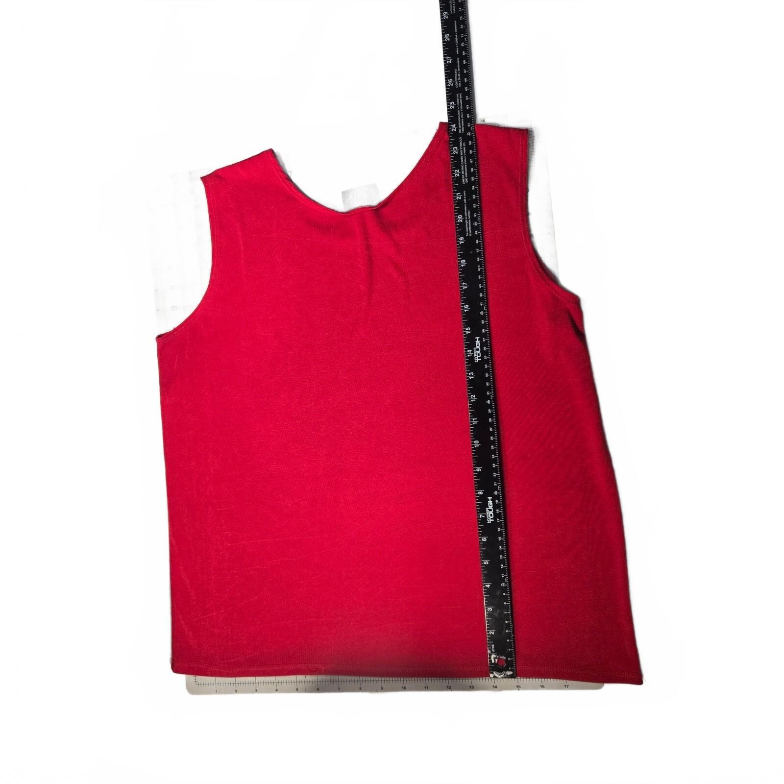 Jostar  Womens Red Tank Top Size L Xl Sleeveless Scoop Neck Flat Chest 21"