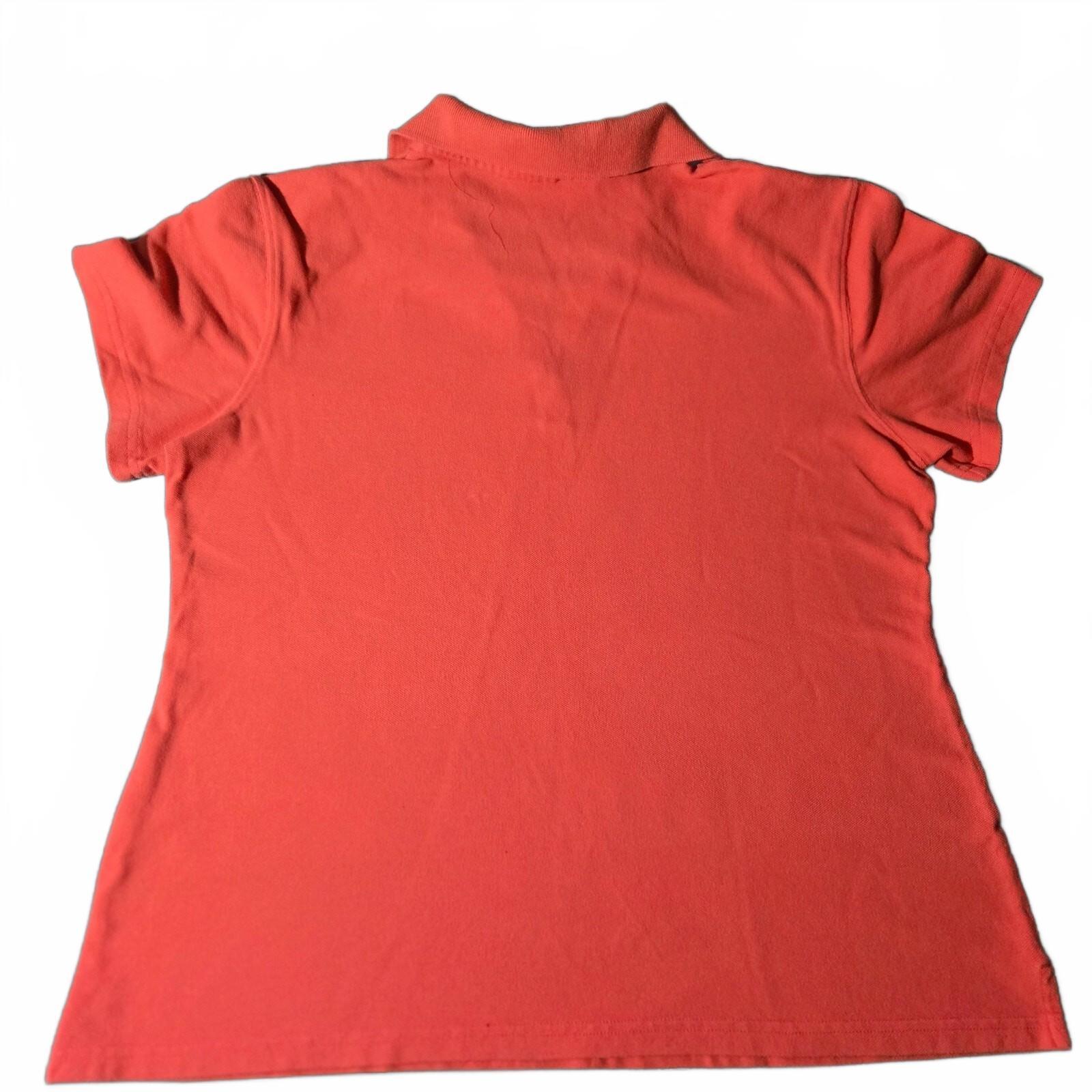 Karen Scott Women's Orange Cotton Polo Shirt, Size Small, Short Sleeve