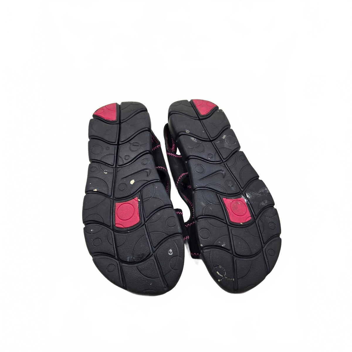 Nike Ultra Comfort Black Hot Pink Strappy Athletic Sandals Women's Size 6Y