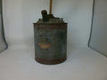Delphos Metal Oil Can with Wooden Handle - Rustic Gray and Brown Collectible