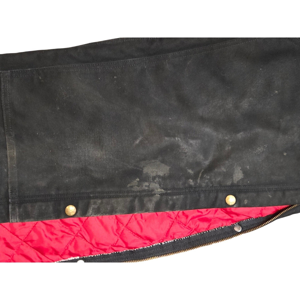 Vintage Carhartt R38 Arctic Quilt Lined Double Knee Black Bib Overalls, Size 36x30
