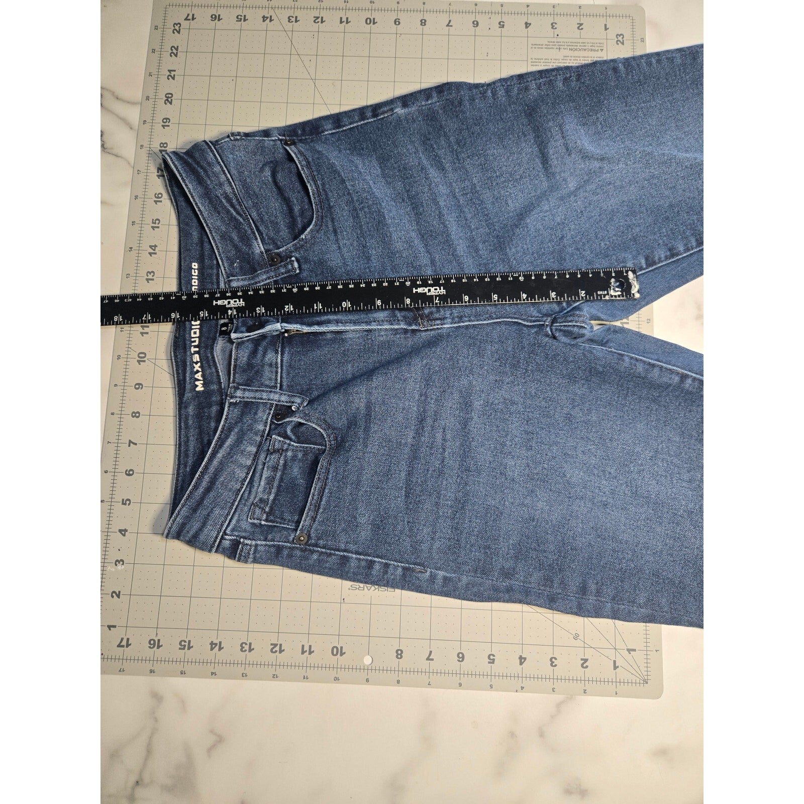 Max Studio Indigo High Rise Skinny Jeans Women's Size 8 Dark Wash Silas Blue