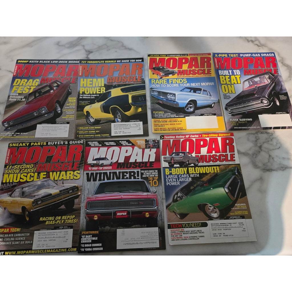 Mopar Muscle Magazine Lot of 7 Issues - Classic Car Enthusiast Collection