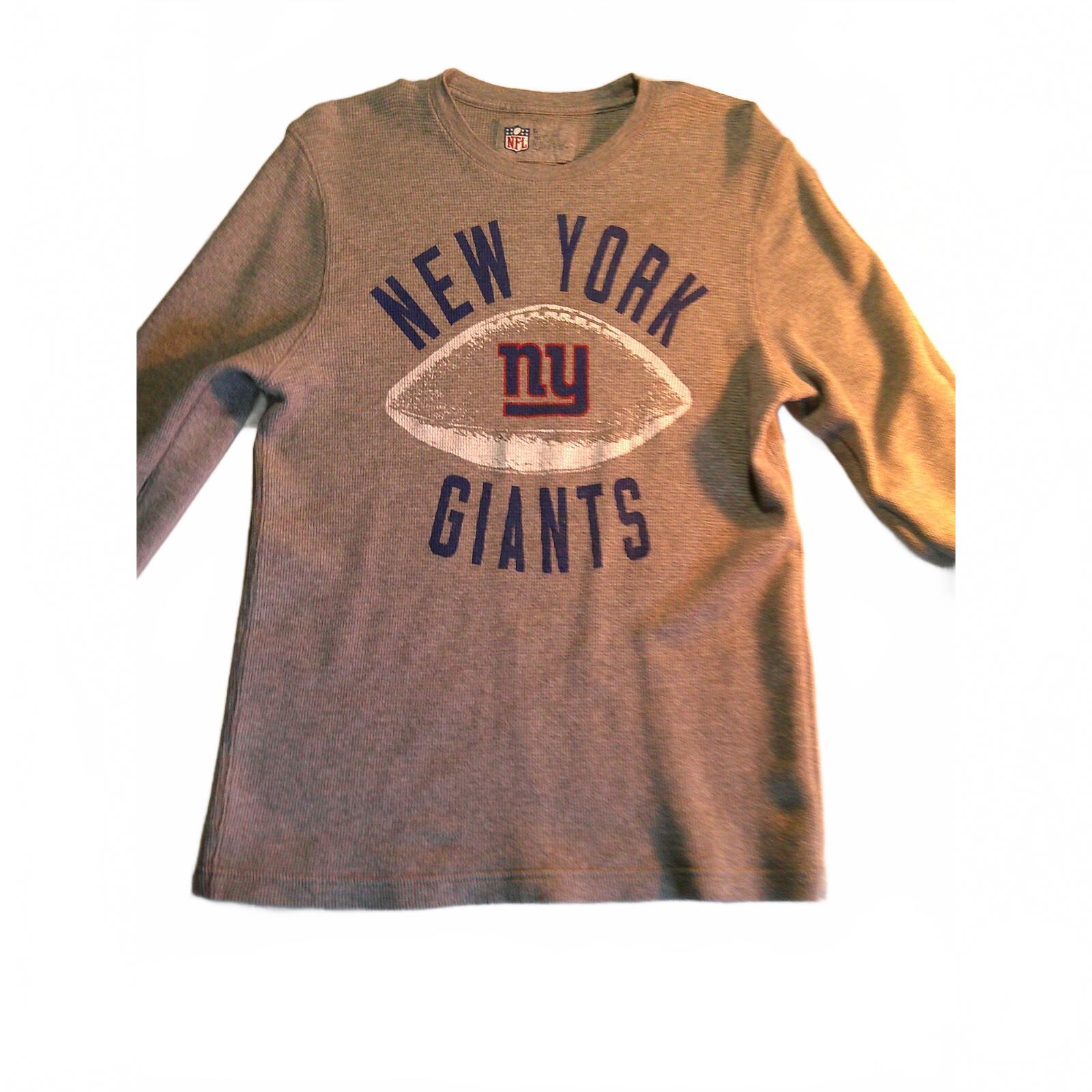 NFL New York Giants Gray Waffle-Knit Long Sleeve Shirt Size Large