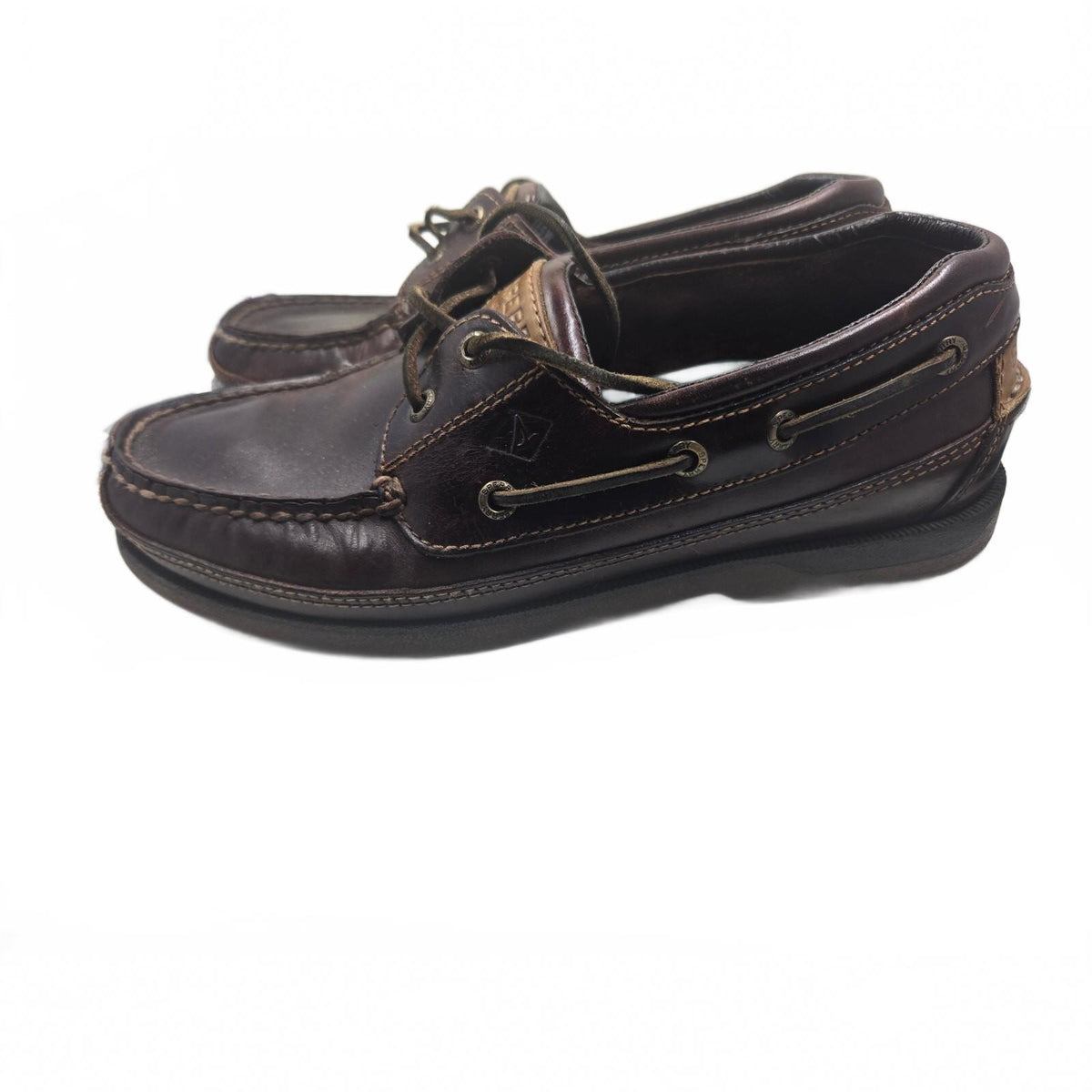Sperry Men’s Brown Leather Boat Shoes Size 8.5 Wide Classic Moccasin Style