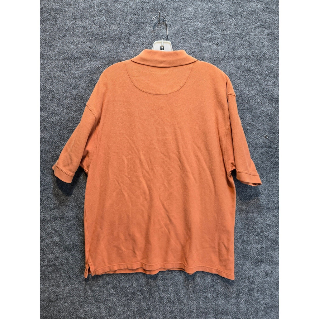 St. Petersburg Yacht Club Men's Orange Pique Knit Polo Shirt Short Sleeve L