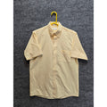 Van Heusen Men's Short Sleeve Button Down Dress Shirt Pastel Yellow Pocket MED
