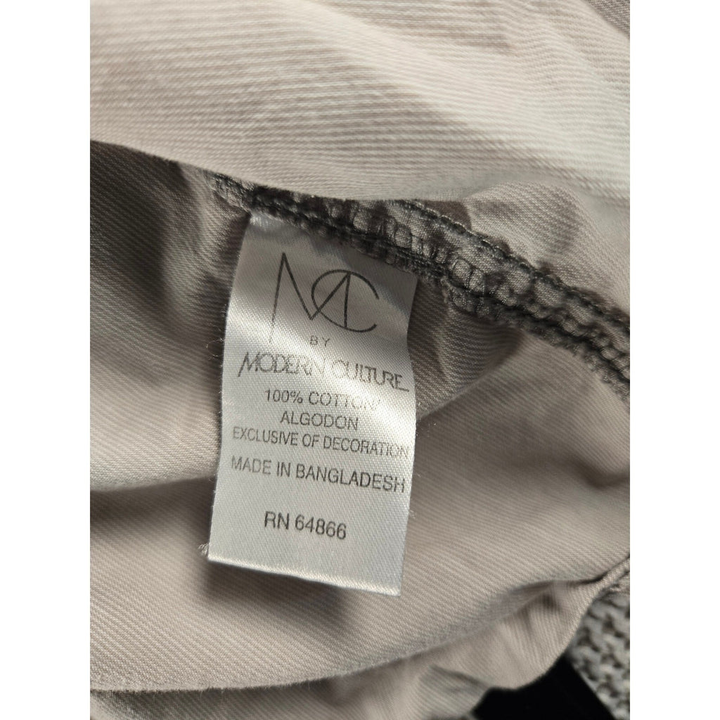 Modern Culture Men's Gray Short Sleeve Button-Down Shirt, Size M, 100% Cotton