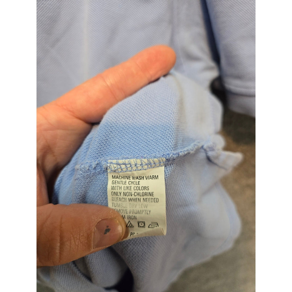 Izod Mens M Light Blue Silk Wash Short Sleeve Polo Solid Casual Sportswear