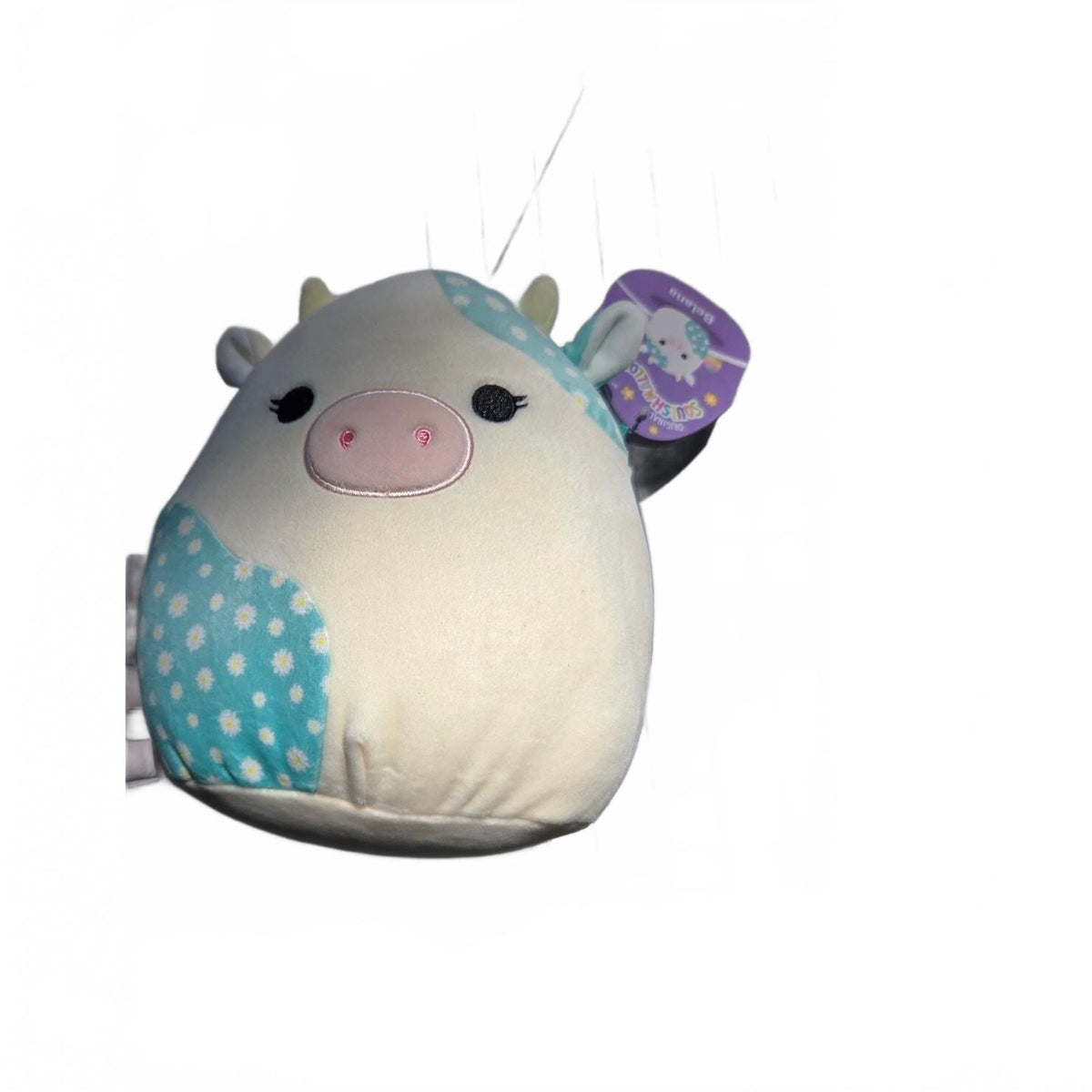 Squishmallow Belana The Cow White Blue Floral KellyToys 2022 Plush Girl Gift NWT