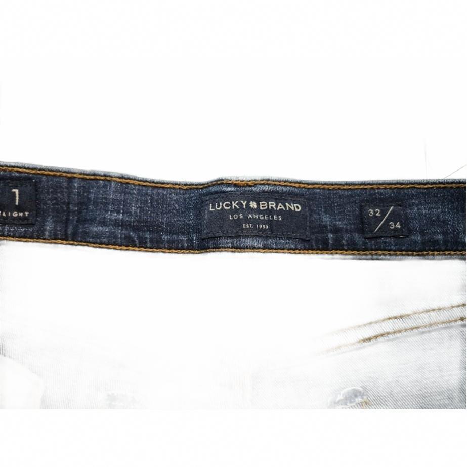 Lucky Brand 121 Slim Straight Jeans Mens Blue Denim 32/34 with Defects