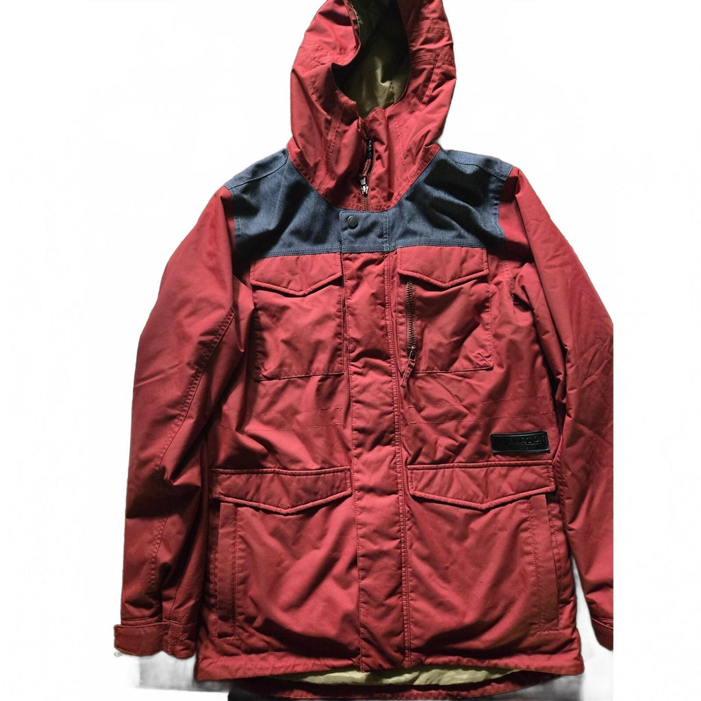 Burton Men's Ski Snowboard Winter Jacket Size Small  Burgundy and Jean color
