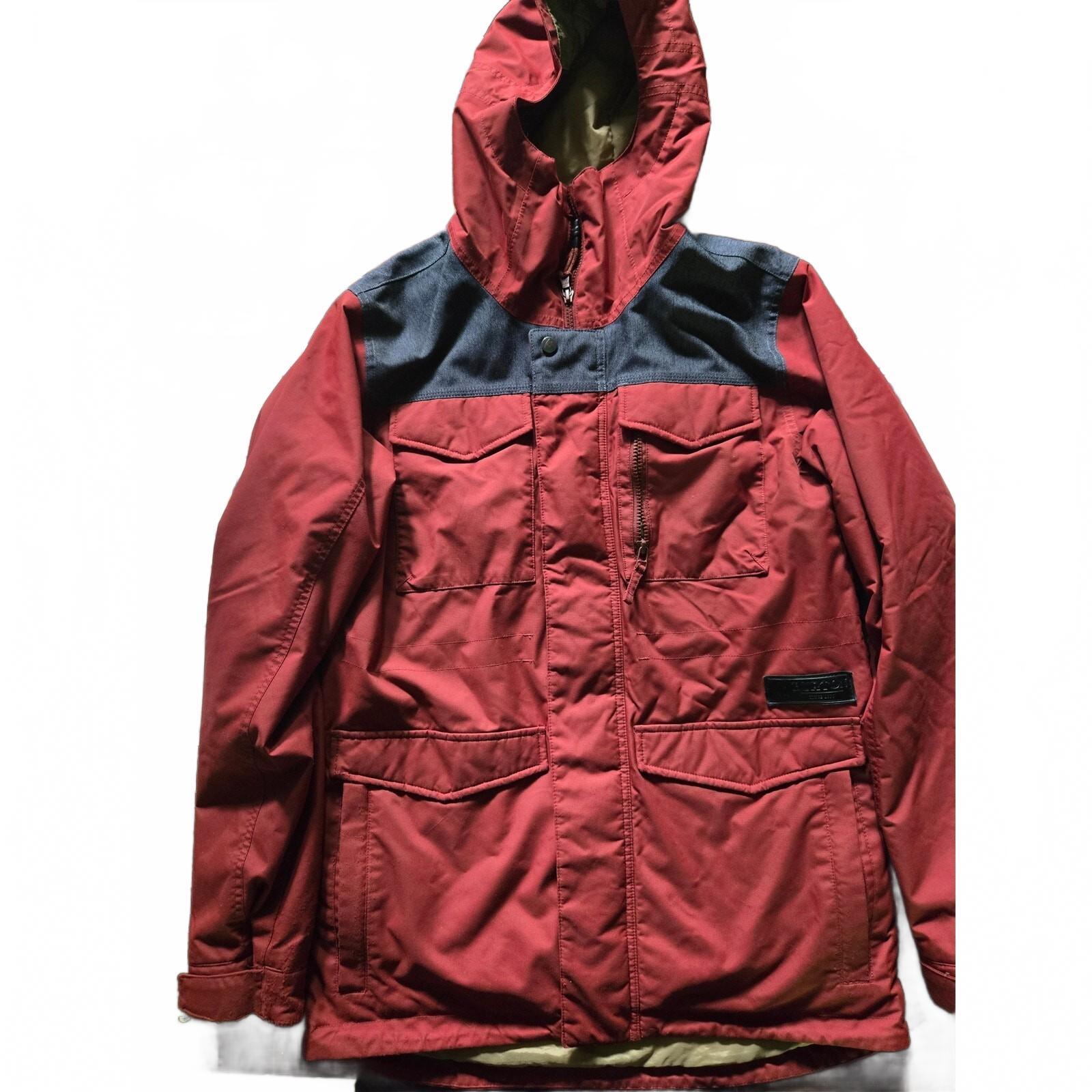 Burton Men's Ski Snowboard Winter Jacket Size Small  Burgundy and Jean color