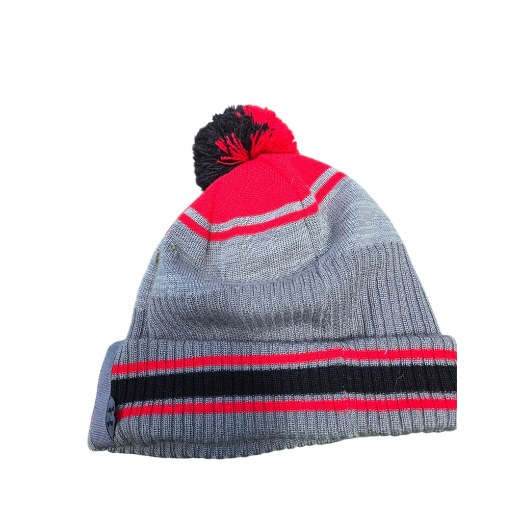 Under Armour Cincinnati Bearcats Gray Knit Beanie Hat with Red Pom and C-Paw Emu