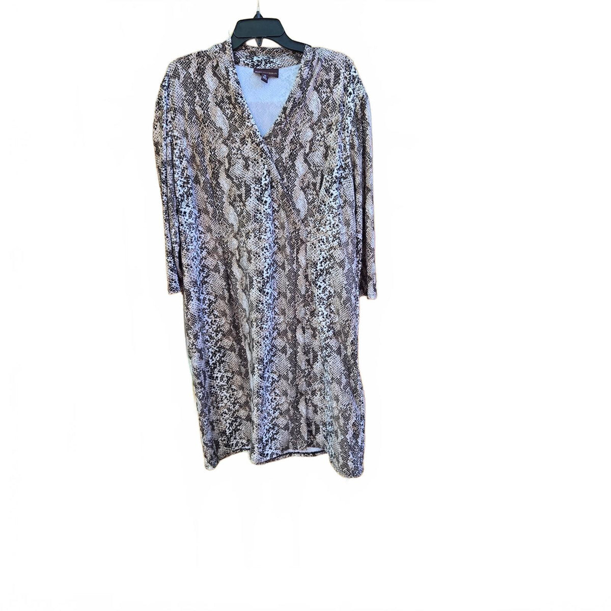 Dana Buchman XL Vintage-Style Snakeskin Print Dress - Multi Color, Good Cond.