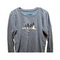 Life is Good Women's Crusher Long Sleeve Graphic Snowman Christmas Blue L