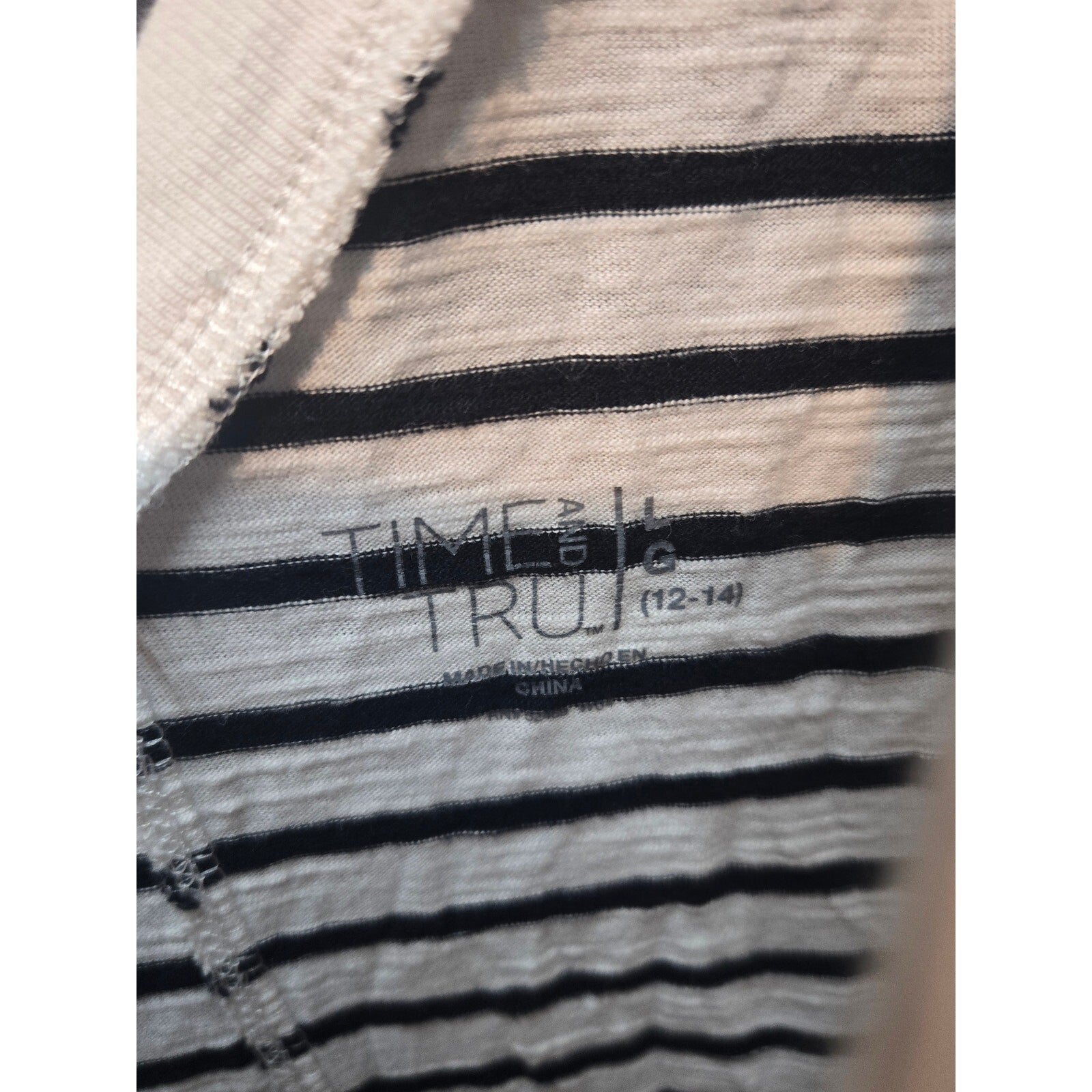 Time and Tru Women's Sleeveless Black Striped Dress with Double V-Neckline and T