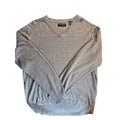 John Bartlett Consensus Men's V-Neck Sweater Light Gray Knit Size Large