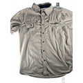 Modern Culture Men's Gray Short Sleeve Button-Down Shirt, Size M, 100% Cotton