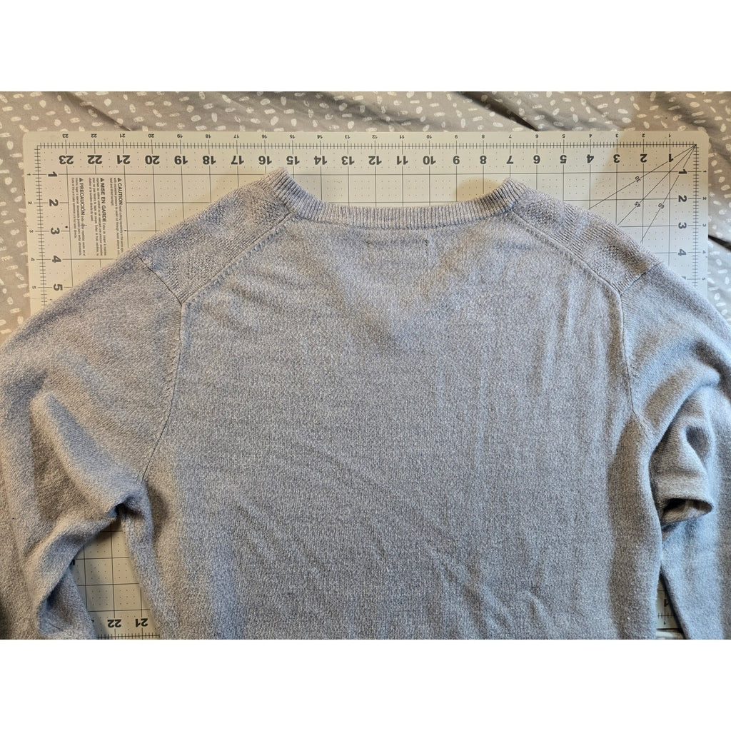 John Bartlett Consensus Men's V-Neck Sweater Light Gray Knit Size Large