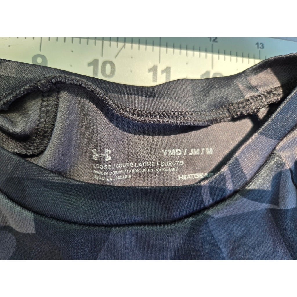 Under Armour Boys UA Tech Big Logo Printed Black Athletic Shirt Size YMD